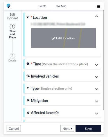 Traffic Management - Improved incident creation and edit flow